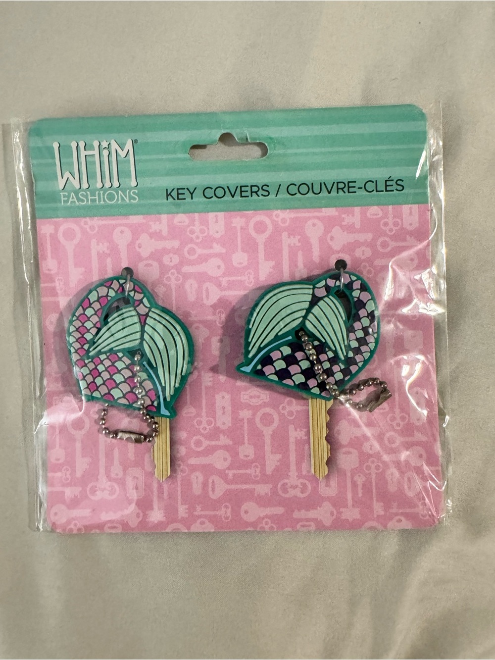 WHIM Fashions Teal & Pink Mermaid Key Covers - Set of 2